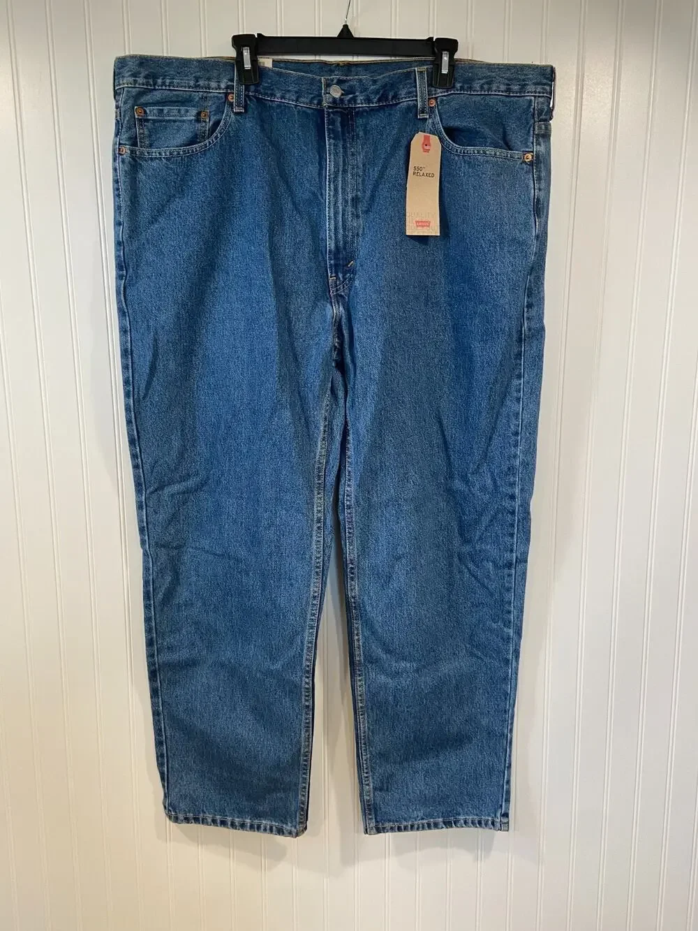 Levis 550 Jeans Mens 46x32 Blue Relaxed Fit Tapered Leg Big Tall 100% Cotton NEW